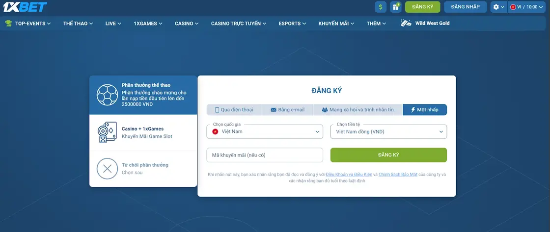 Cược trực tiếp theo thời gian thực 1xBET